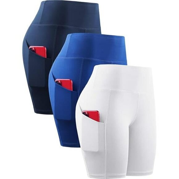 Neleus High Waist Biker Shorts Women Tummy Control Yoga Running Gym Workout - Picture 7 of 7